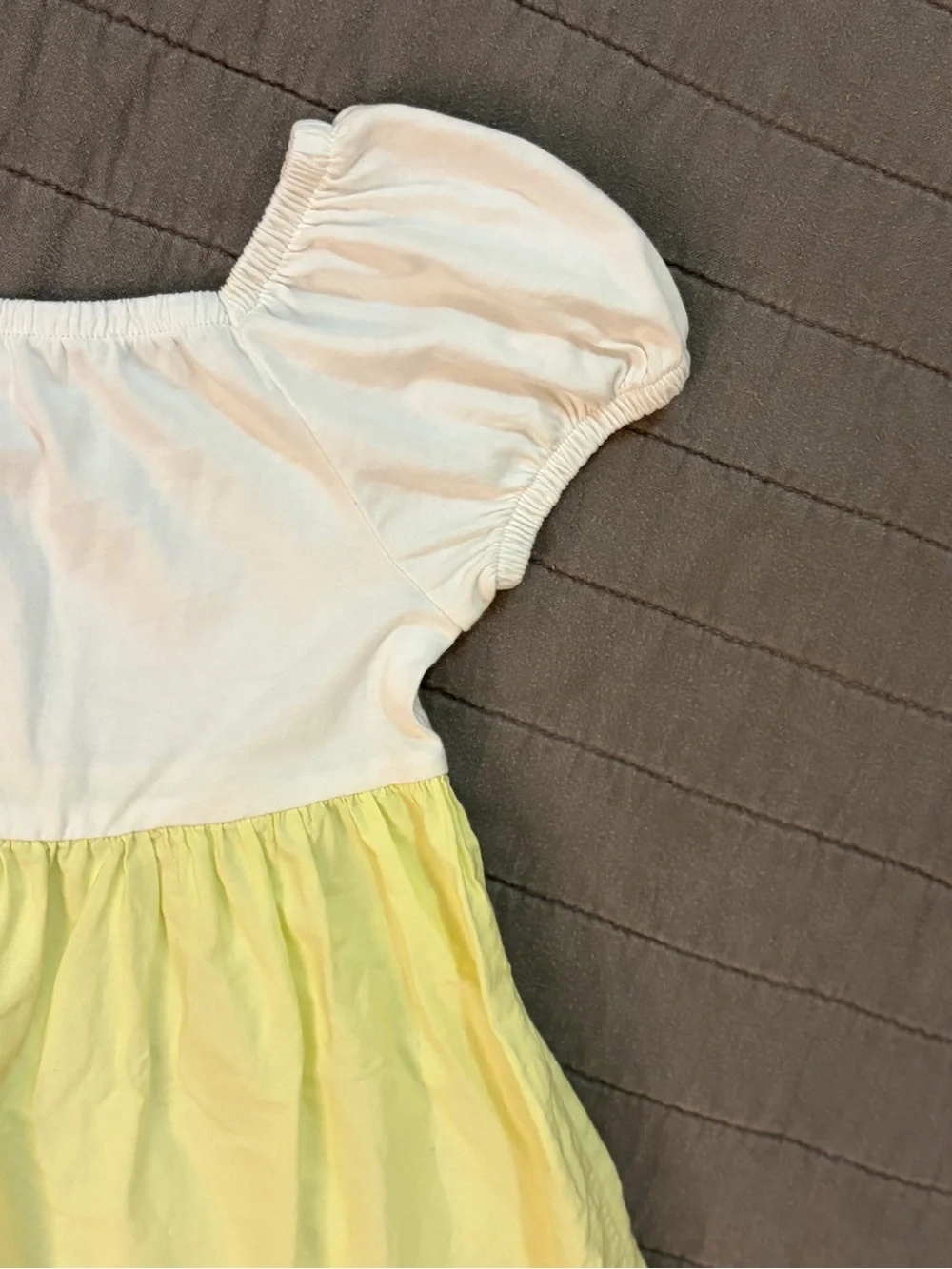 Girls 3T ~ baby GAP ~ White Puff-Sleeve Top with Pale Yellow Eyelet Skirt Dress